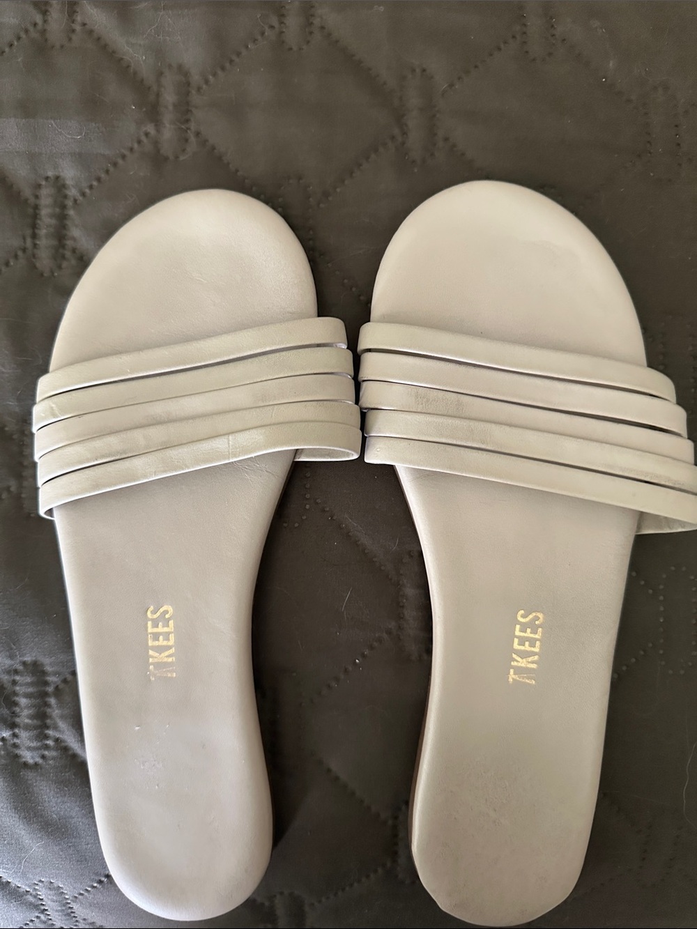 TKEES Slide Sandals in Light Gray